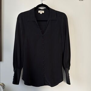 Women's Black Button-Up Top